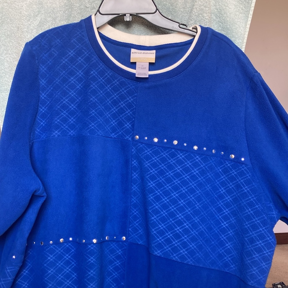 Offer$18 Alfred Dunner pullover blue top with bling details 2X - Picture 12 of 16